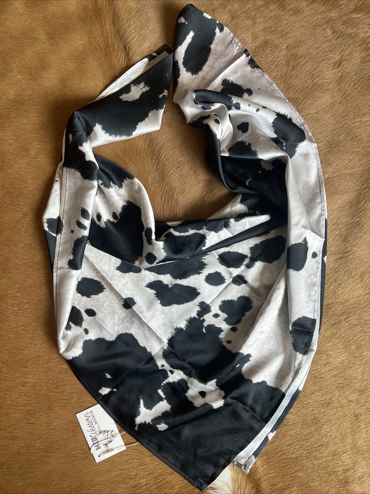 Black Cow Print Wild Rag | eBay
