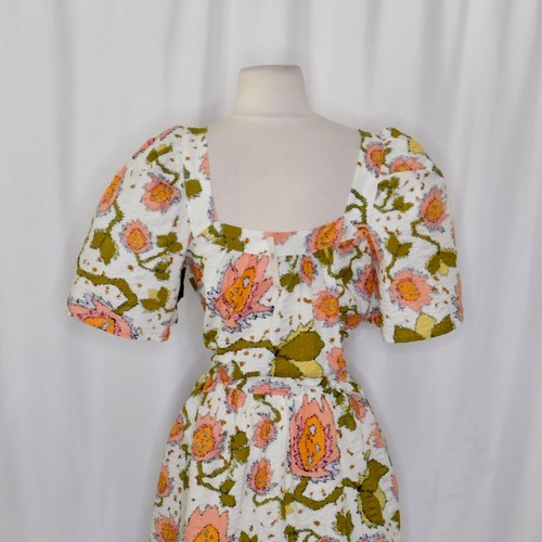 NWT!! Anthropologie STELLA NOVA Petulla Printed Dress Floral Flutter Sleeves XS - Picture 10 of 15