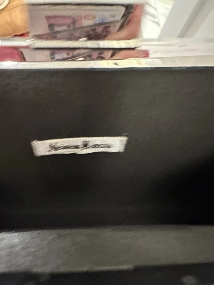 Vintage Neiman Marcus Clutch/Crossbody Alça Removível Preto/Branco Bolinhas - Imagem 3 de 4