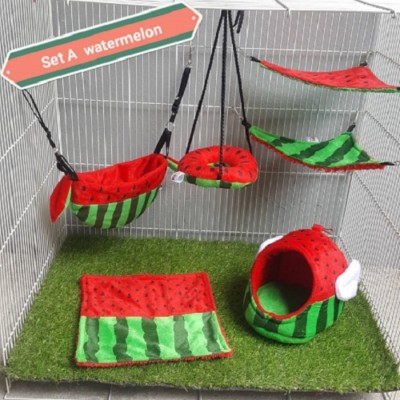 6 Pcs Sugar Glider Set A Watermelon Pattern .Small Pet Hamster Marmoset.