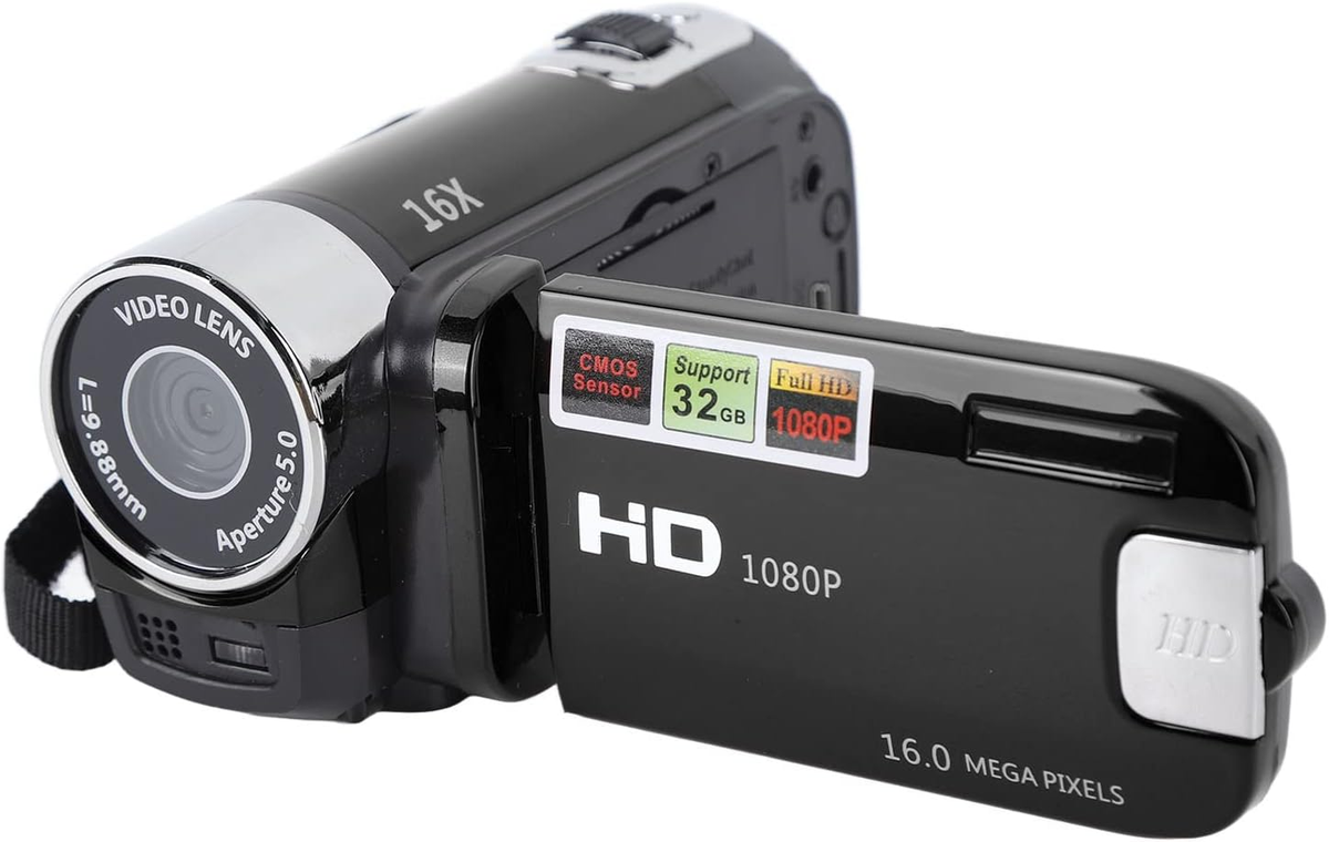 Akozon Handheld Video Camcorder, 1080P 16MP Dv Camera 2.7In TFT