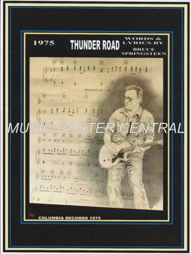 Bruce Springsteen Thunder Road Silhouette 11x17 1975 Color Poster