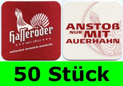 50 Stück Bierdeckel Hasseröder Anstoß Auerhahn Männer wissen warum Bar Theke