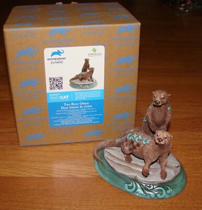 Animal Planet Endangered Wildlife, Jim Shore Two RIVER OTTERS (6015049)
