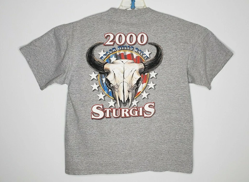 Винтажная мужская футболка Sturgis 2000 Solitude Black Hills Motorcycle Rally XL серая - Изображение 2 из 4