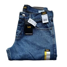 Lee Men's Legendary Regular Fit All Cotton Denim Straight Leg Jeans Pepper Stone