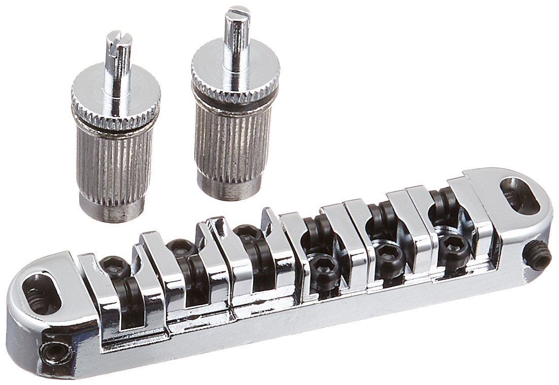 PONTE TUNE-O-MATIC SELLETTE A RULLI, CROMATO, CON PERNI E GRANI DI BLOCCAGGIO