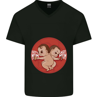 Angry Mom New Baby Pregnancy Pregnant Herren V-Neck Cotton Maglietta