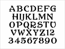 ROMANCE Alphabet Stencil 1 Inch Romantic Fancy Curls Font Set Letters Sheet S581