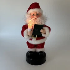 Musical Animated 10” Santa Claus Christmas Figure by B&D - Illuminated Candle