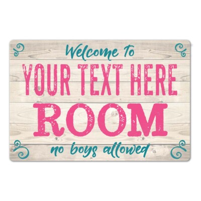 YOUR NAME Room Kids Bedroom Sign Girls Personalized Metal 108120089001