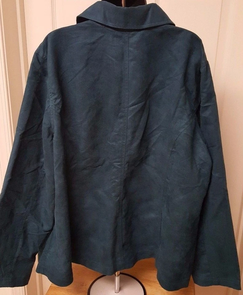 Essentials Womens Jacket Coat Size 26W/28W Green White Floral - Image 4 of 4