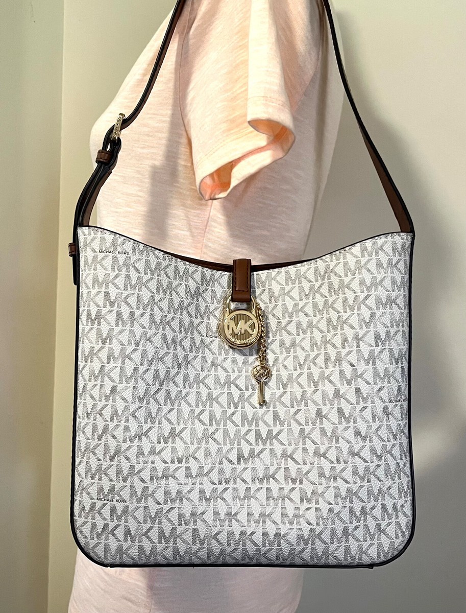 Michael Kors Lyra Small Bucket Mk PVC Leather Shoulder Bag | eBay