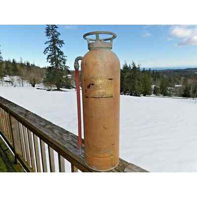Antique GUARDENE FIRE EXTINGUISHER Vintage Copper and Brass