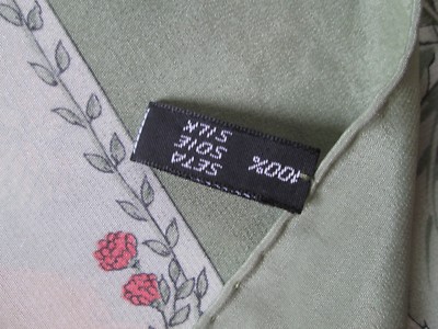 Foulard Carré Vintage En Polyester 87x90 Cm - Marron, Très Bon État