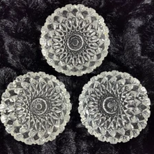 Vintage Cut Crystal Glass Small Round Ashtray Lot (3) 3.5 inch ST21