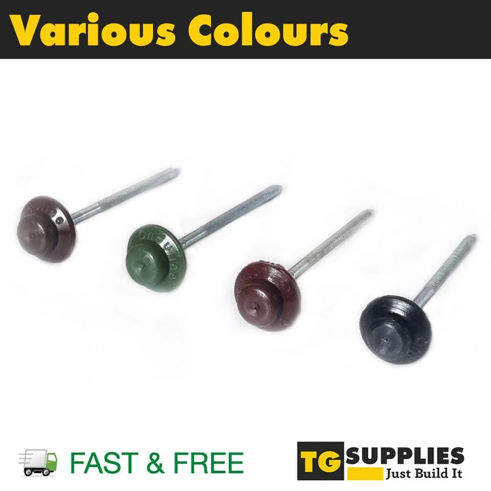 Onduline Roofing Nails Fixings For Corrugated Roof Sheets Black Brown Red Green