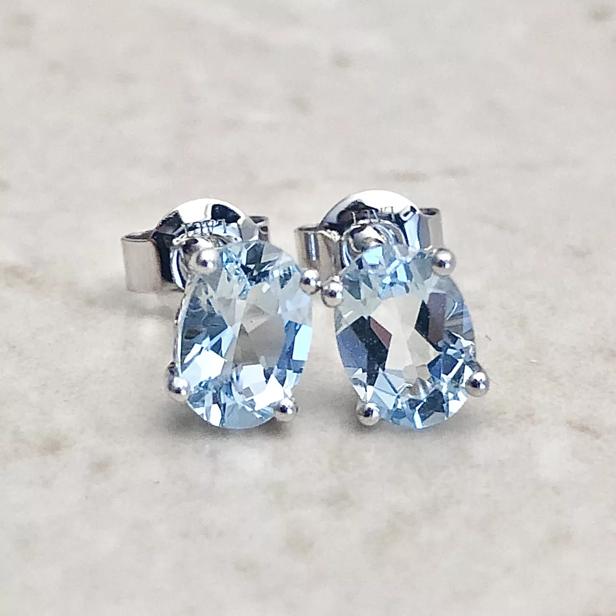 White gold 2024 aquamarine earrings