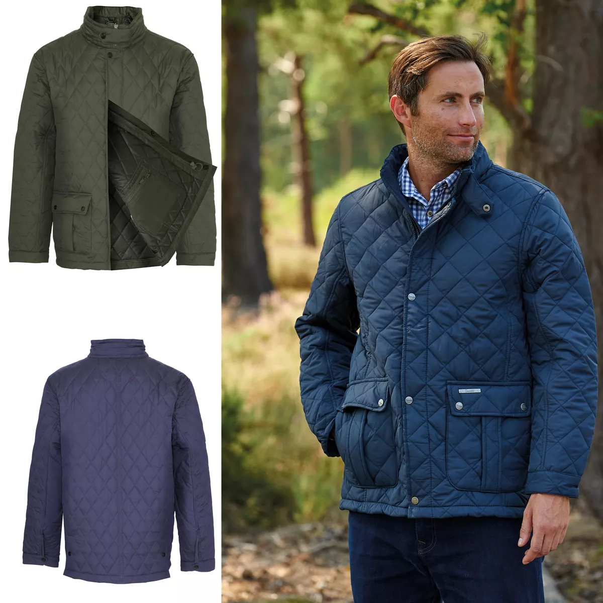 Diamond quilted top jacket mens