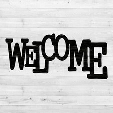 Welcome cut out Wood plaque sign,wood Crafts,Craft supply, home decor