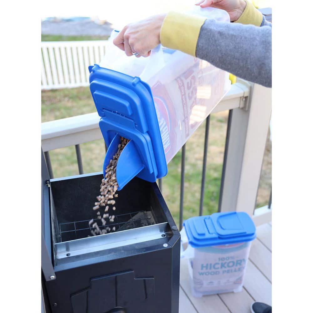 Wood Pellet Dispenser Container 20Lbs EZ Pouring Handy Storage Portable ...