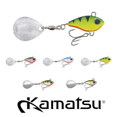 KAMATSU TWIST TAIL FISCHKOPF MIT SPINNERBLATT, RAUBFISCH KÖDER, METALL JIGKOPF
