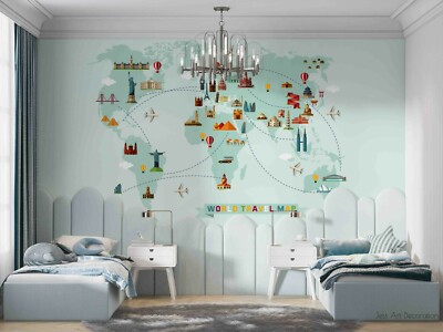 3D Map Building Vehicle Line Self-adhesive Removable Wallpaper Murals Wall 31