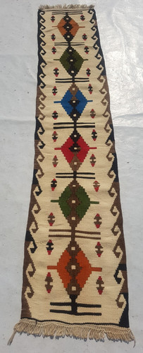 Vintage Traditional Handcrafted Turkish Kilim Rug for Home Décor 90x40 cm