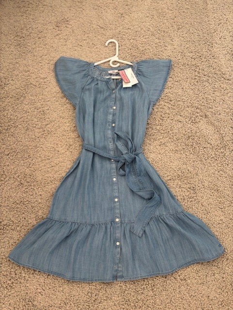 tulle and denim dress Beautees Girls 7-16 Sleeveless Denim Tulle Dress X-Large / Burgundy