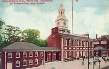 Vintage Postcard 1910's Independence Hall Declaration Was Signed Pennsylvania PA