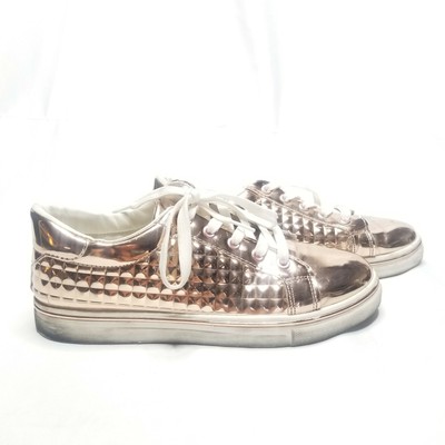 rose gold metallic sneakers