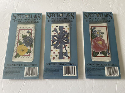 Lot of 3 NIP Spectaculars  Cross Stitch Kit Eyeglass Case Kits