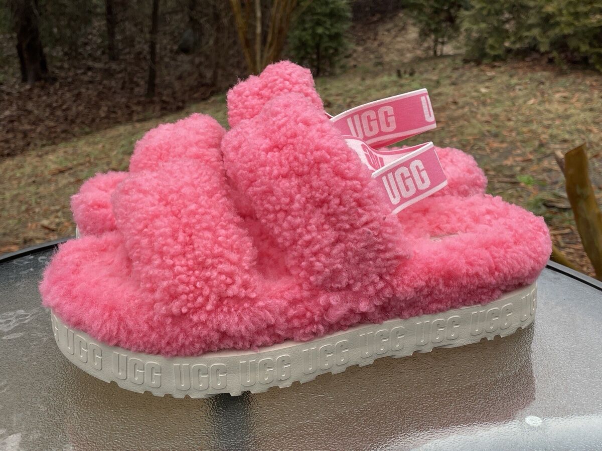 UGG OH FLUFFITA Women's Size 12 Pink Sheepskin Plantform UGG OH FLUFFITA Women's Size 12 Pink Sheepskin Plantform