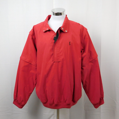 PGA Tour Golf Half-Zip Pullover Windbreaker With Zip Out Sleeves