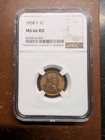 1938-S Lincoln Wheat Cent NGC MS 66 RD