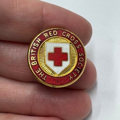 The British Red Cross Society Enamel Badge Lapel Pin Collar Stud Gaunt