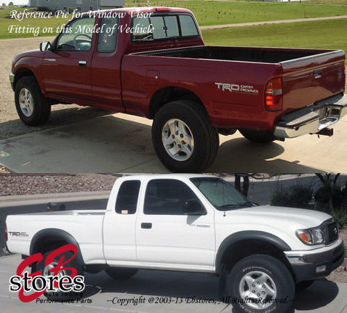 Black Tinted Out-Channel Vent Visor 4pcs For 1995-2004 Toyota Tacoma Double Cab - Picture 4 of 4