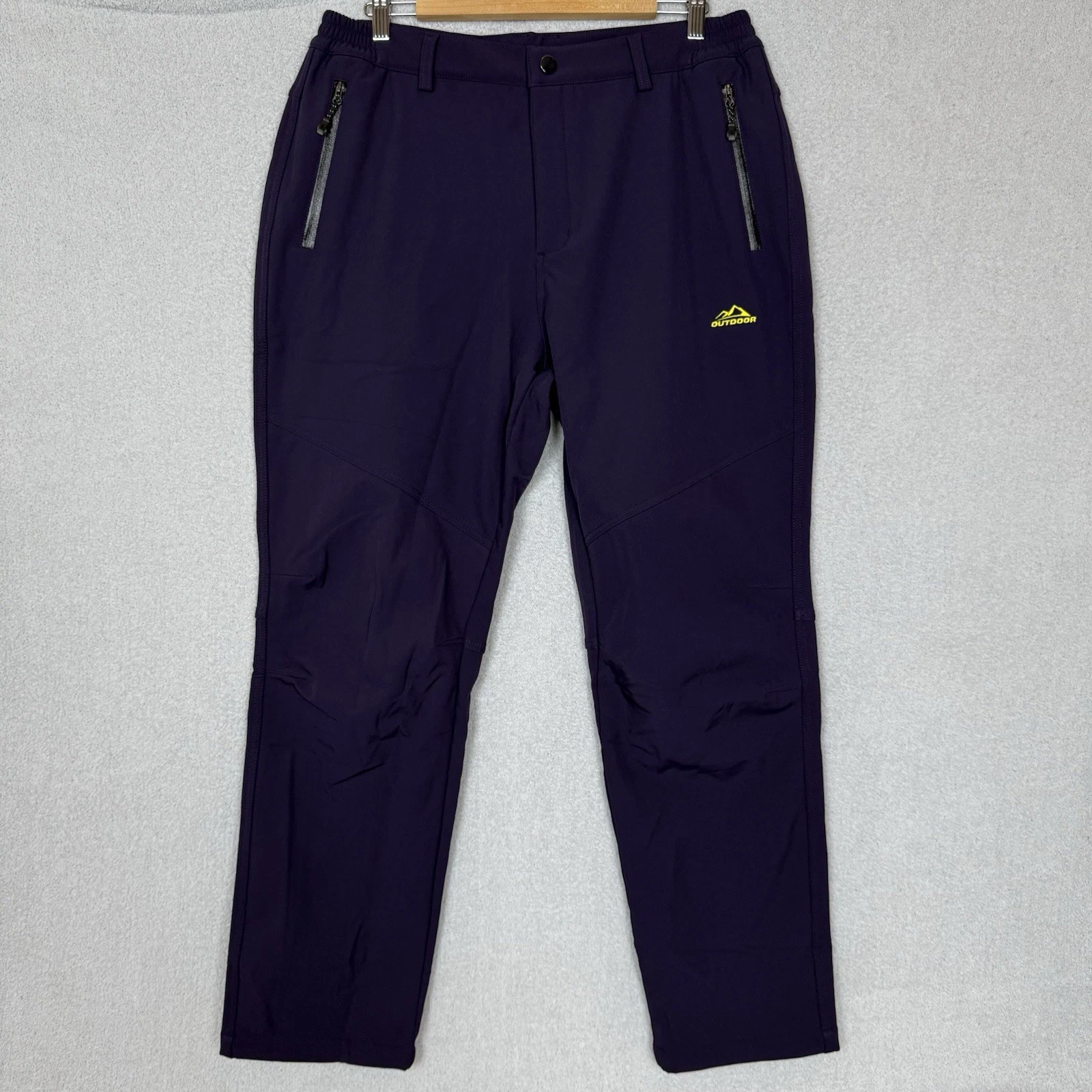 MAGCOMSEN Men's XL Fleece Lined Ski Snow Pants Water Resistant 3 Zip Pockets