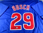 Michael Busch / Autographed Chicago Cubs Blue Custom Baseball Jersey / Beckett
