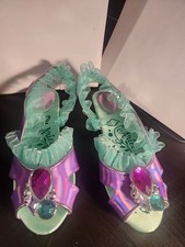 Disney Store Little Mermaid Princess Ariel Purple Green Costume Shoes size 2/3