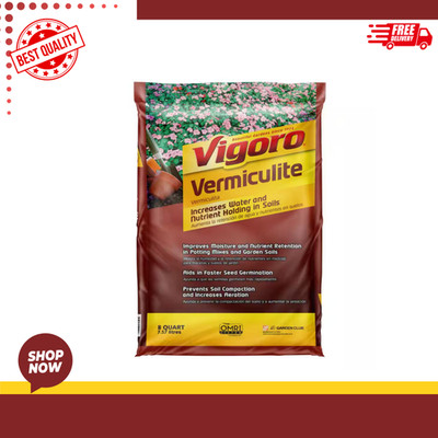 8 Qt Organic Vermiculite Soil Amendment for Plants Gardens and Potting Mix