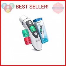 iProven Thermometer for Adults Forehead and Ear - Fever Alarm, 1 Second Reading,