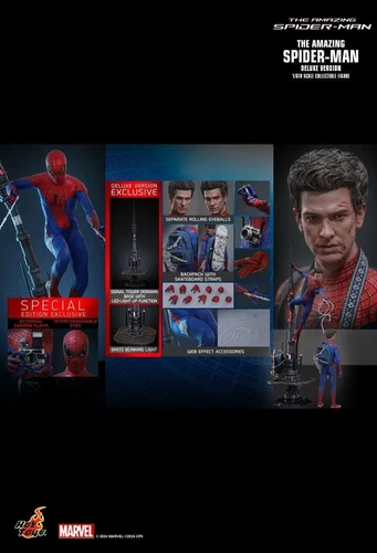 EN STOCK Nuevo Hot Toys MMS772B The Amazing Spider-Man Versión Deluxe Especial