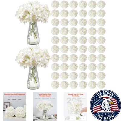 205 Stunning White Silk Hydrangeas - Perfect for Bridal Showers & Centerpieces