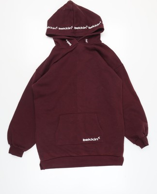 bekkin Boys Red Pullover Hoodie, Size 12-13, Casual Winter Comfort