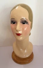 Vintage Katherine’s Collection Head Mannequin Art Deco Style Hat Jewelry Stand