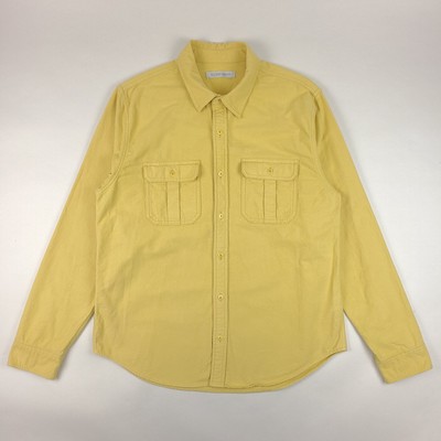 Outerknown Shirt Mens Large Yellow Offshore Chamois Button Up Long Sleeve