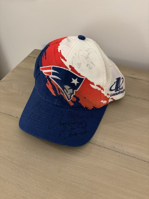 #ad Autographed New England Patriots Splash SnapBack Hat Vintage NFL Pro Line $120.00