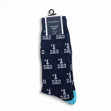 Club Room Men's #1 Dad Crew Socks, Grey Navy Blue, One Size