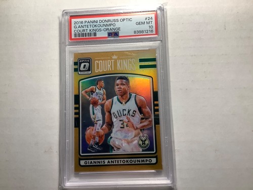 2016 Giannis Antetokounmpo Optic Court Kings Orange Prizm /199 PSA Gem mint 10